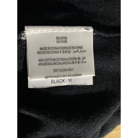 BCBGengeration M Sweater Unique Solid Black Fringe Detail Short Dolman Sl Cute - Picture 6 of 8